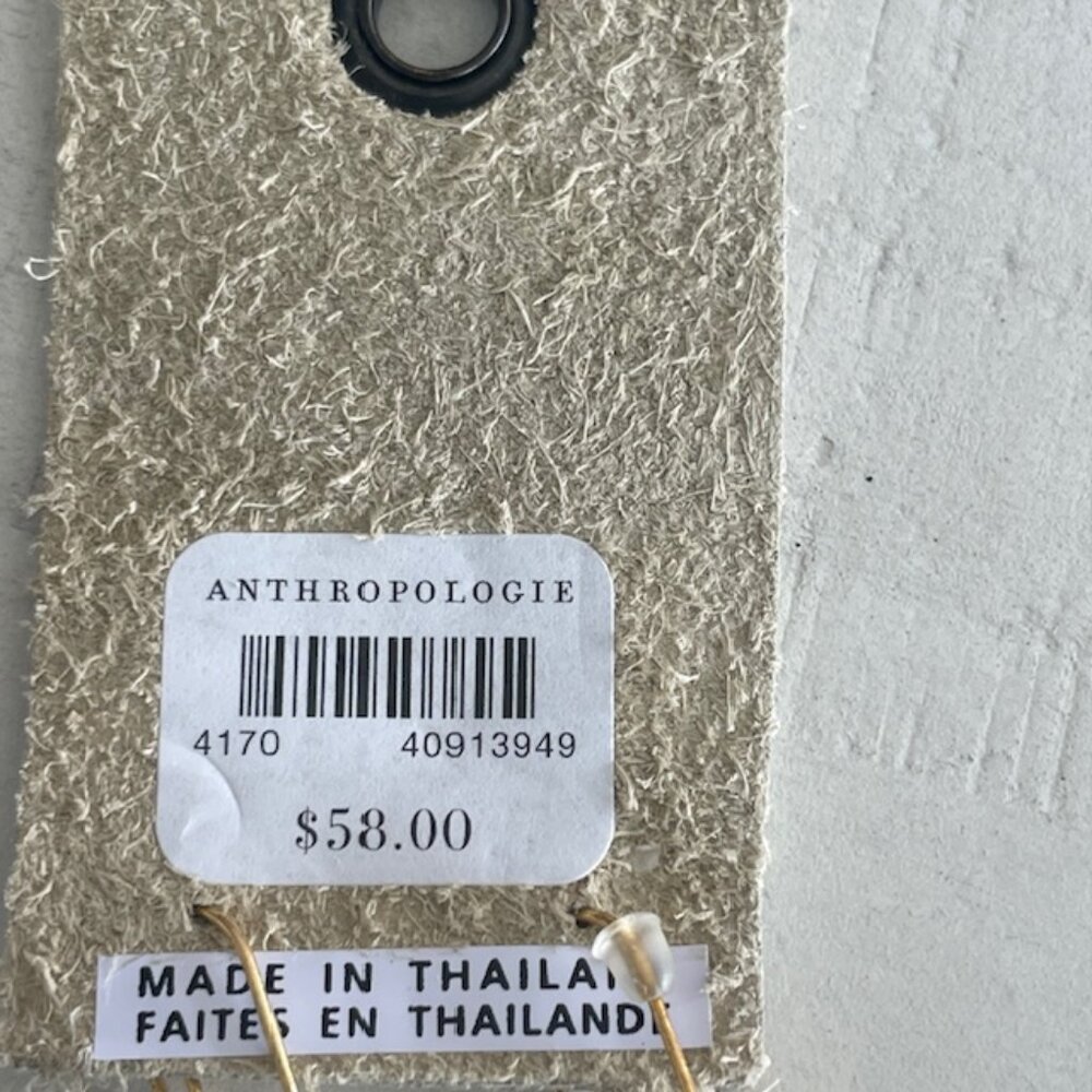 ANTHROPOLOGIE STONE DROP EARRINGS RHINESTONES NWT - Picture 3 of 7